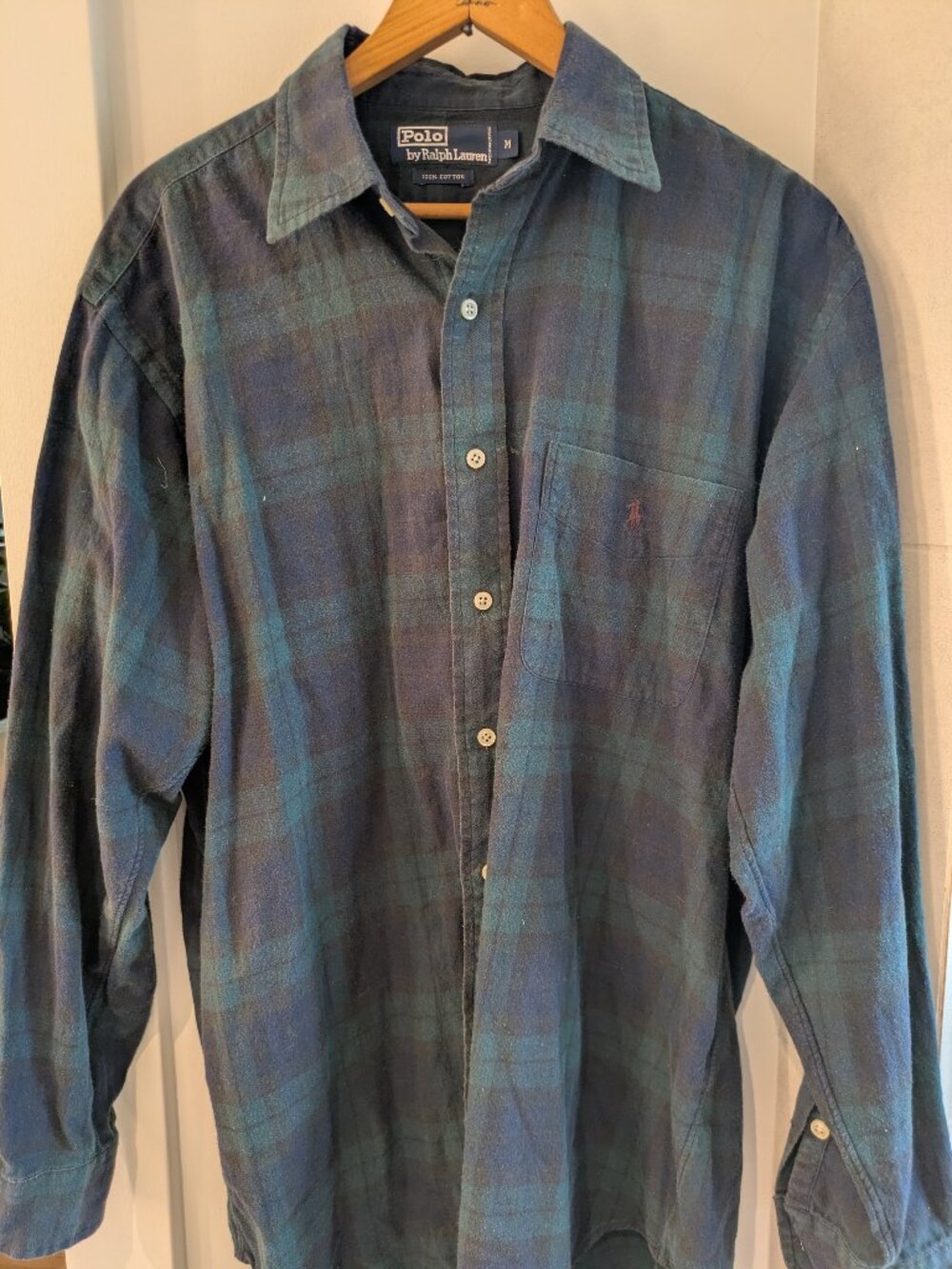 Polo by Ralph Lauren Blue and Green Plaid Button-Down Shirt